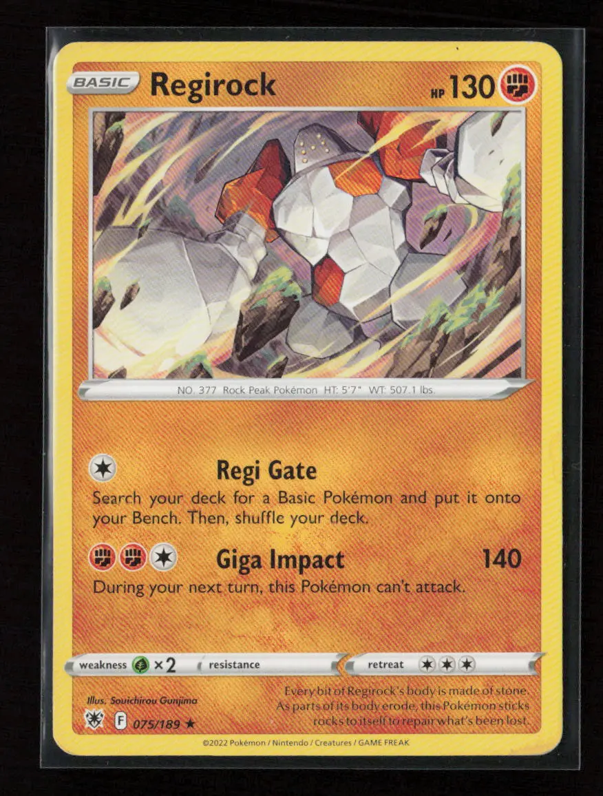 Regirock Rare Swsh10: Astral Radiance 075/189 Lp 1