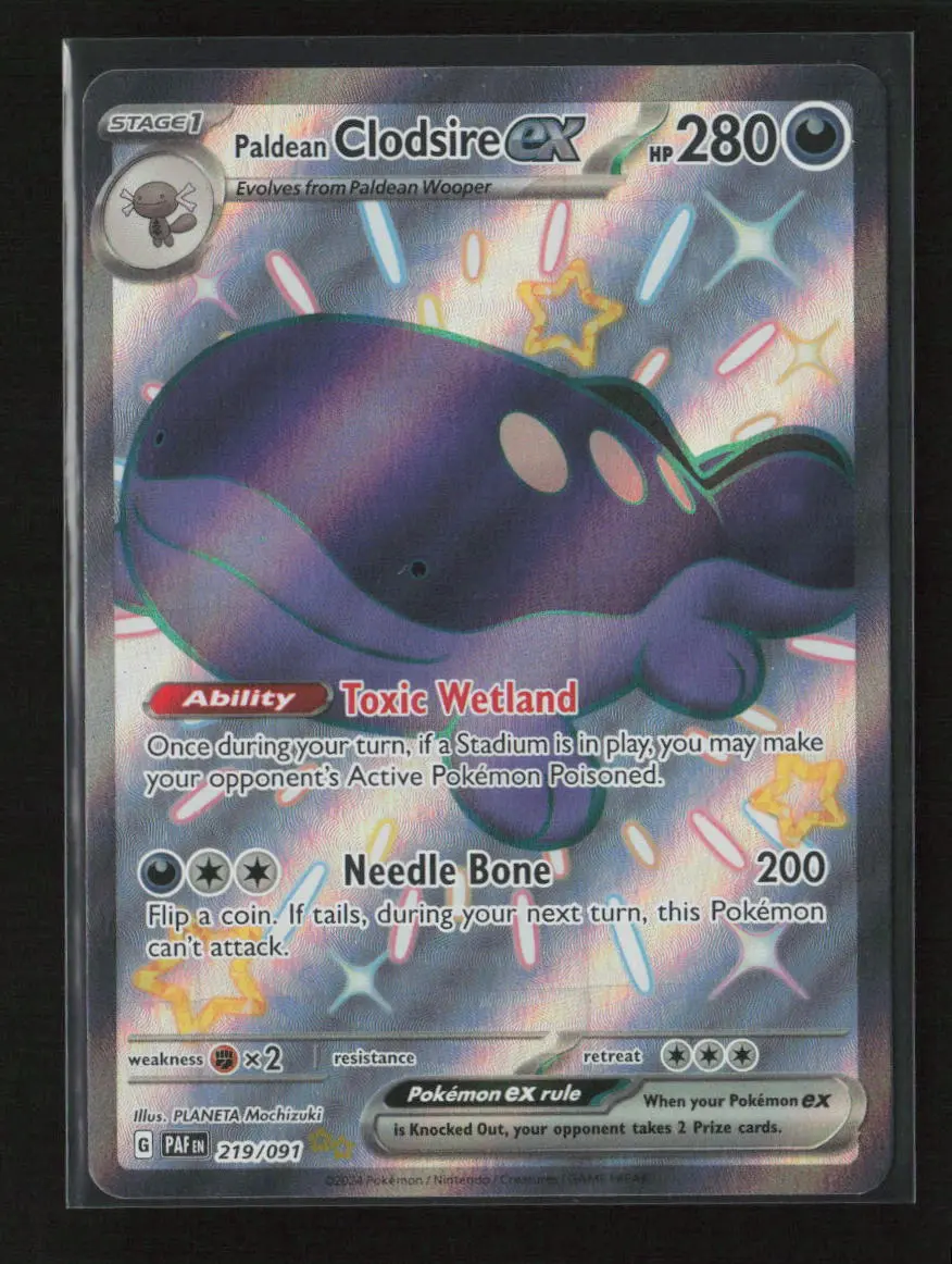 Paldean Clodsire Ex - Shiny Ultra Rare Sv: Paldean Fates 219/091 Nm 1