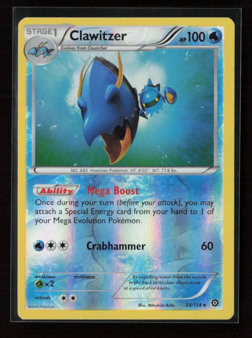 Clawitzer Rare Xy - Steam Siege 34/114 Lp 1