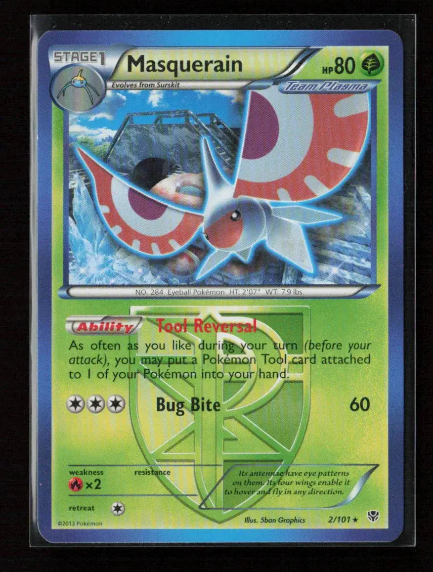 Masquerain (Team Plasma) Rare Plasma Blast 2/101 Lp 1