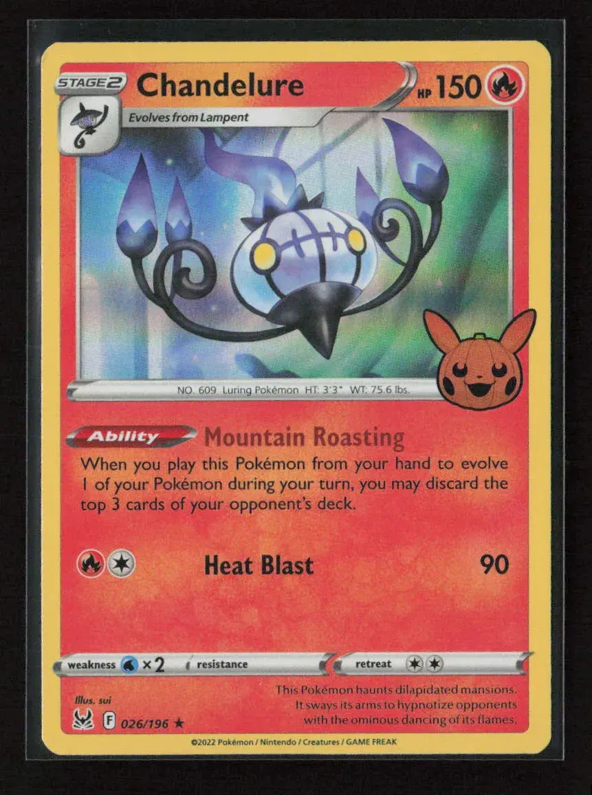 Chandelure Holo Rare Trick Or Trade Booster Bundle 2023 026/196 Nm 1