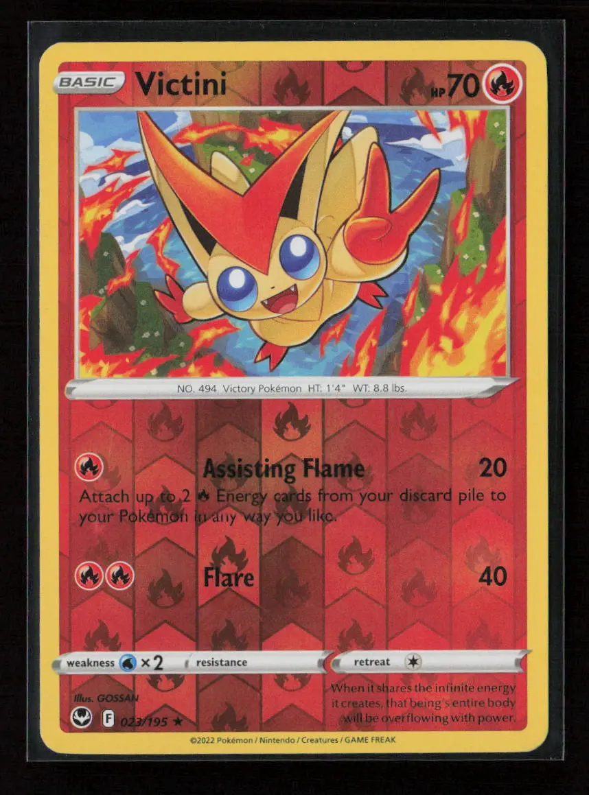 Victini Rare Swsh12: Silver Tempest 023/195 Lp 1