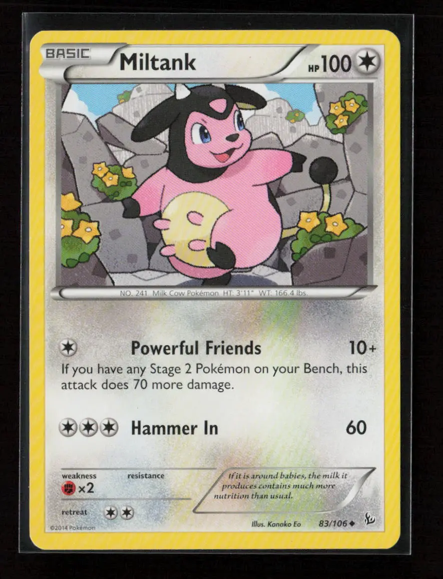 Miltank Uncommon Xy - Flashfire 83/106 Lp 1