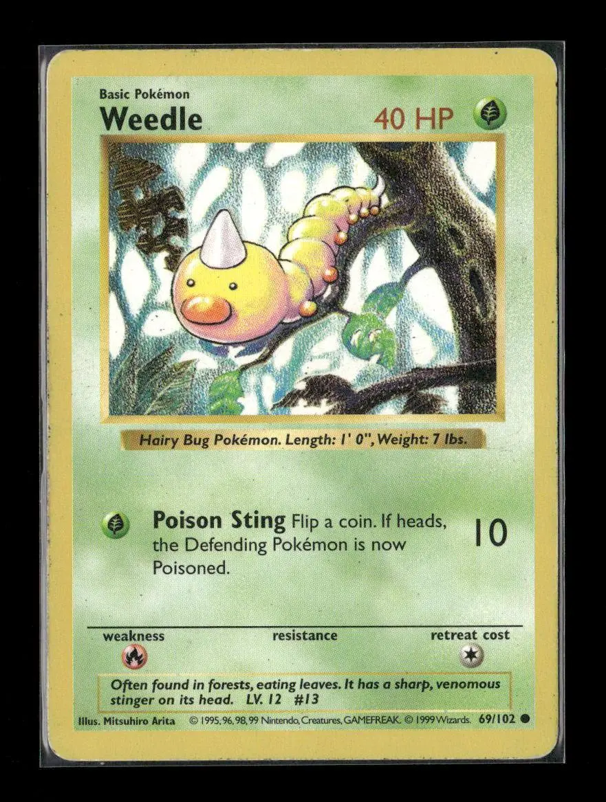 Weedle Common Base Set (Shadowless) 069/102 Lp 1