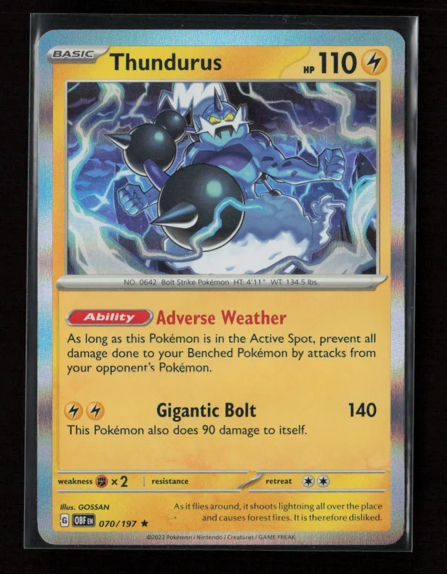 Thundurus Rare Sv03: Obsidian Flames 070/197 Nm 1