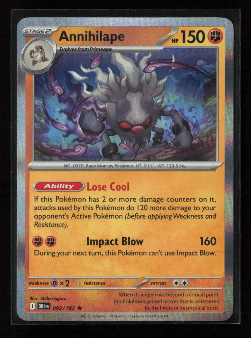 Annihilape Rare Sv10: Destined Rivals 092/182 Nm 1