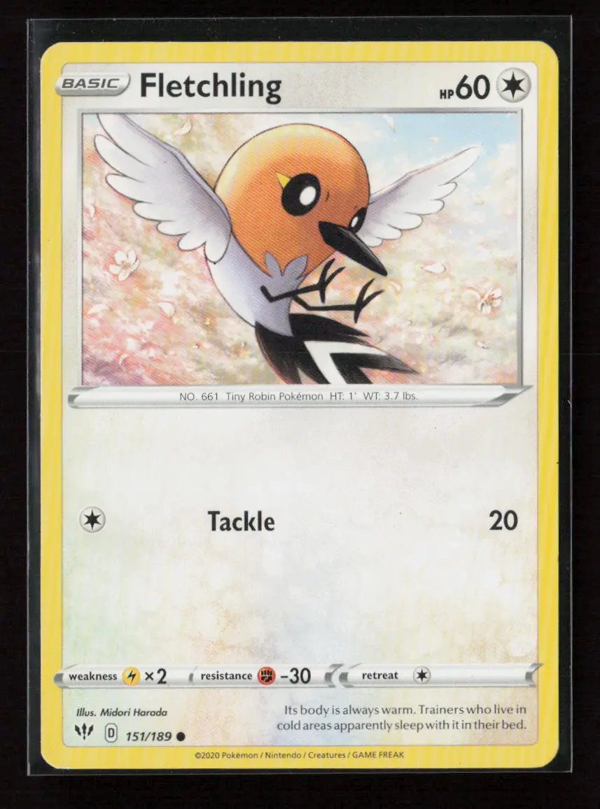 Fletchling Common Swsh03: Darkness Ablaze 151/189 Lp 1
