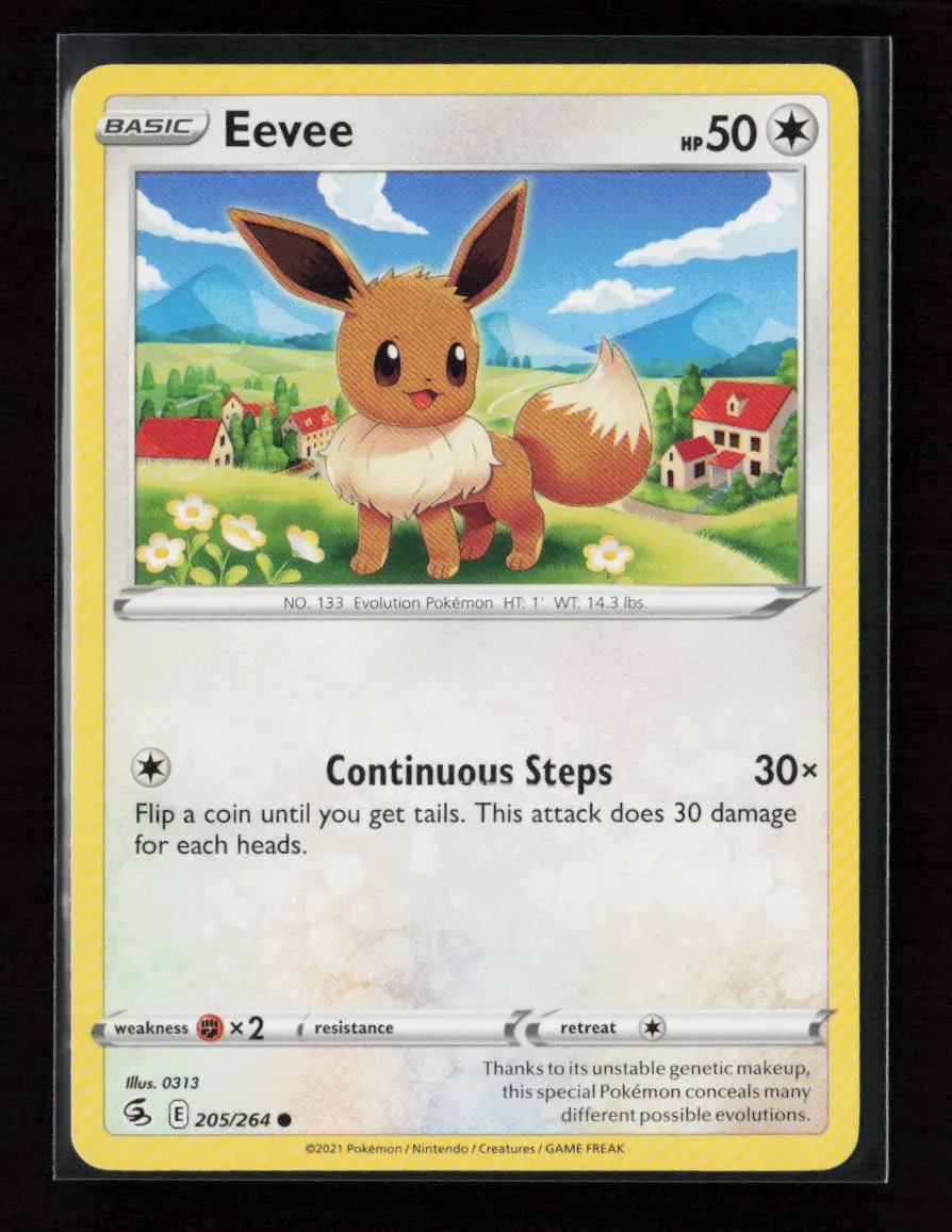 Eevee Common Swsh08: Fusion Strike 205/264 Lp 1