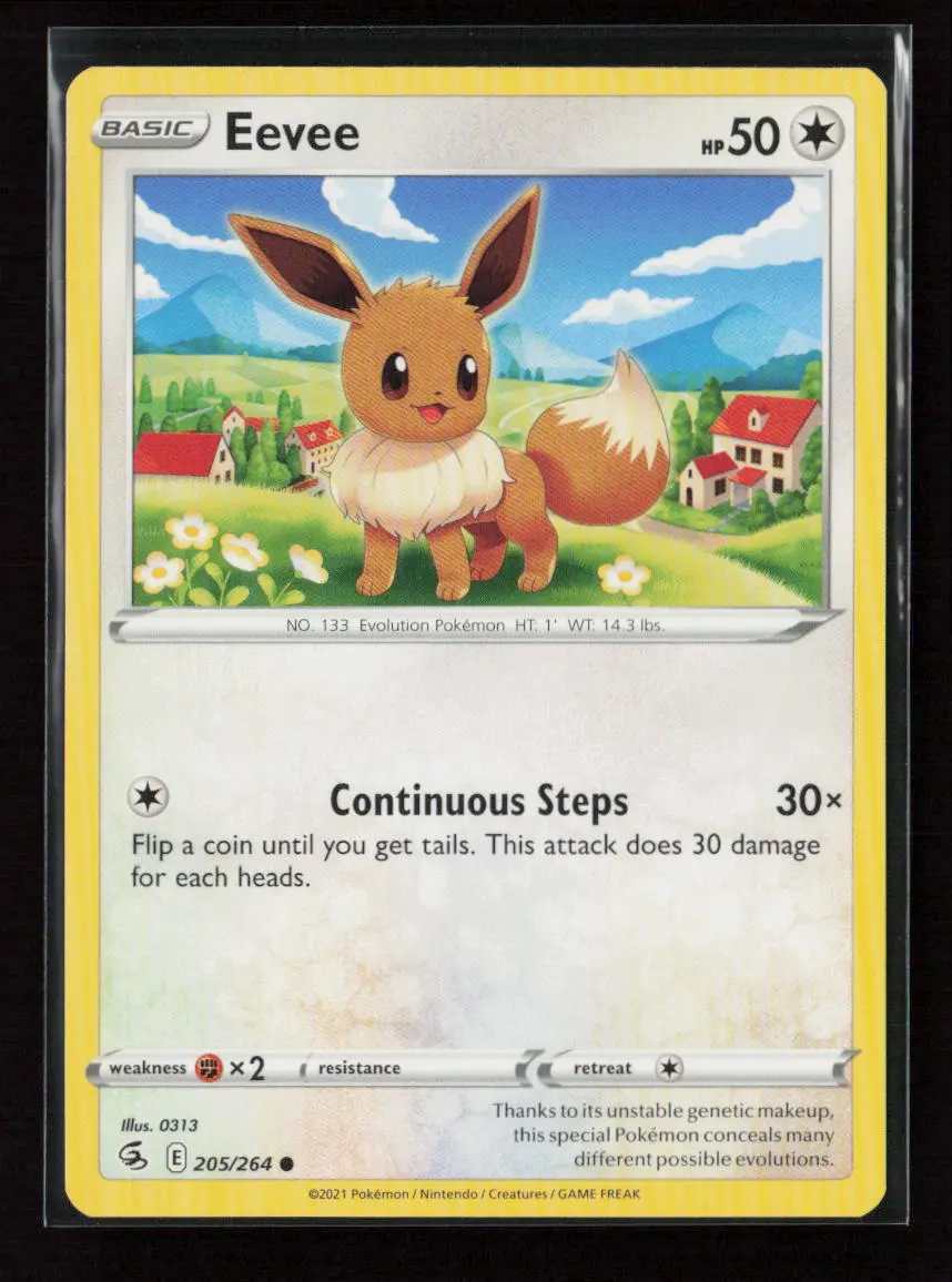 Eevee Common Swsh08: Fusion Strike 205/264 Lp 1