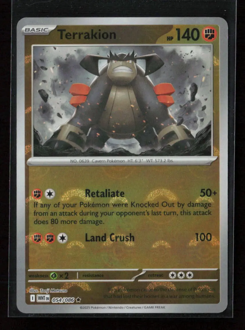 Terrakion (Poke Ball Pattern) Rare Sv: White Flare 054/086 Nm 1