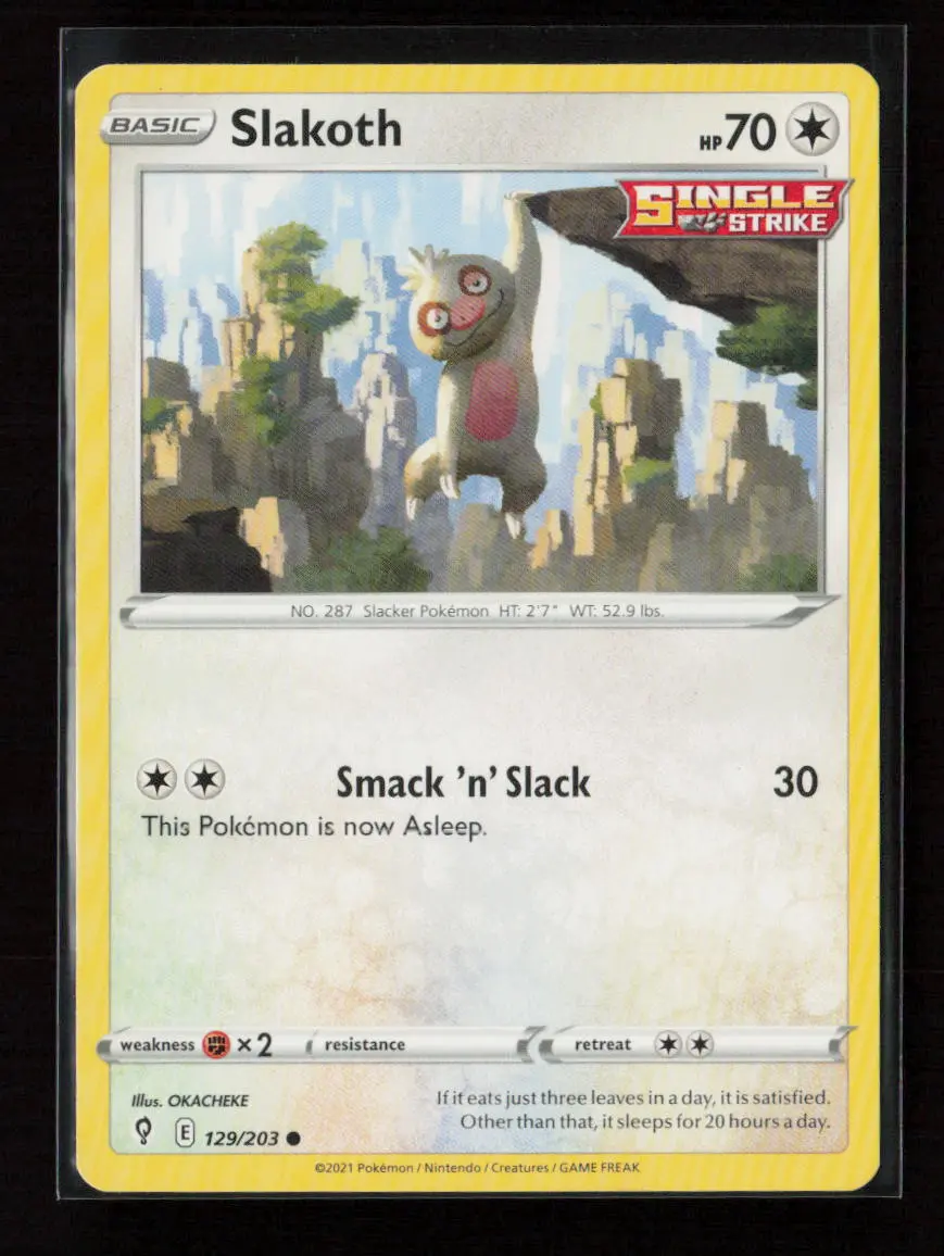 Slakoth Common Swsh07: Evolving Skies 129/203 Lp 1