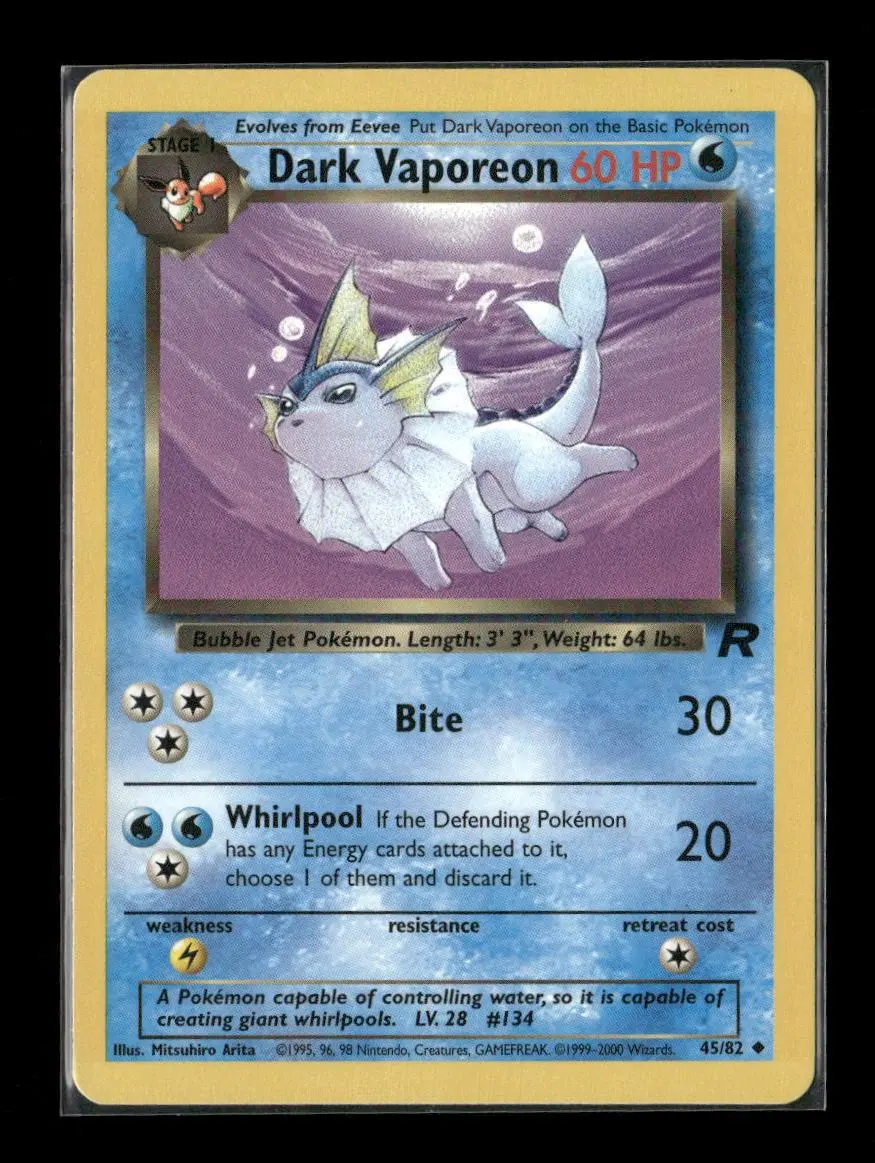 Dark Vaporeon Uncommon Team Rocket 45/82 Lp 1