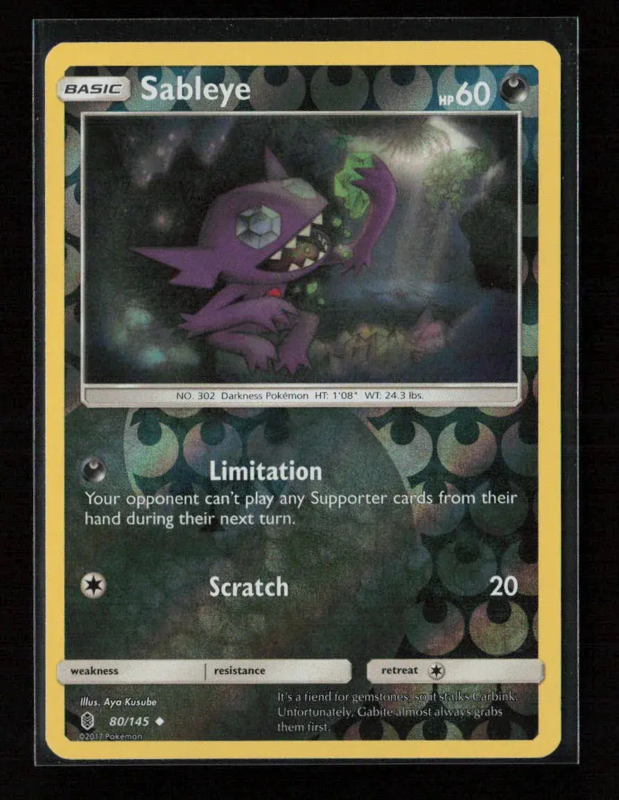 Sableye Uncommon Sm - Guardians Rising 80/145 Lp 1