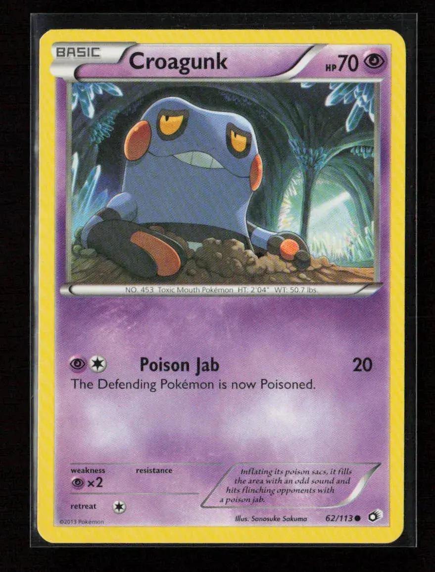 Croagunk Common Legendary Treasures 62/113 Nm 1