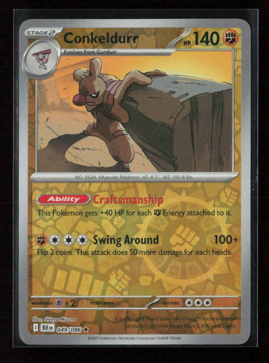 Conkeldurr Rare Sv: Black Bolt 049/086 Nm 1