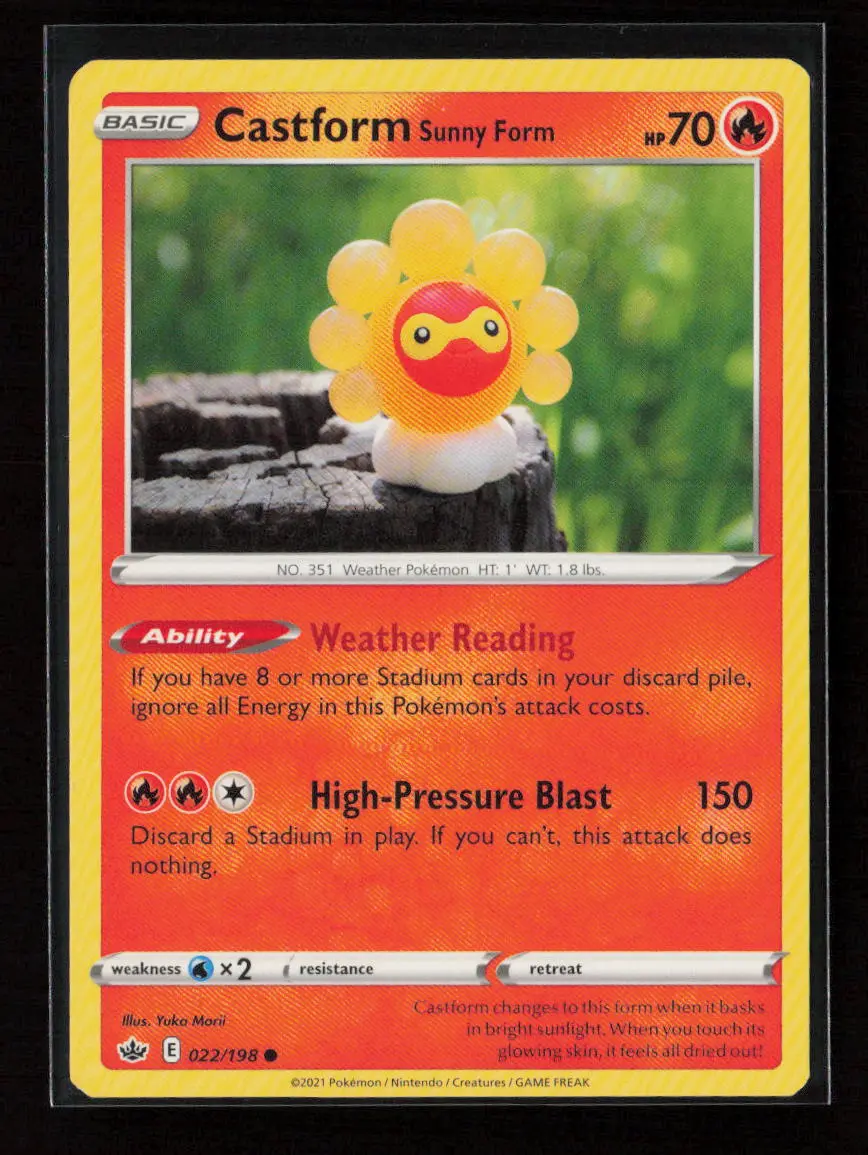 Castform Sunny Form Common Swsh06: Chilling Reign 022/198 Lp 1