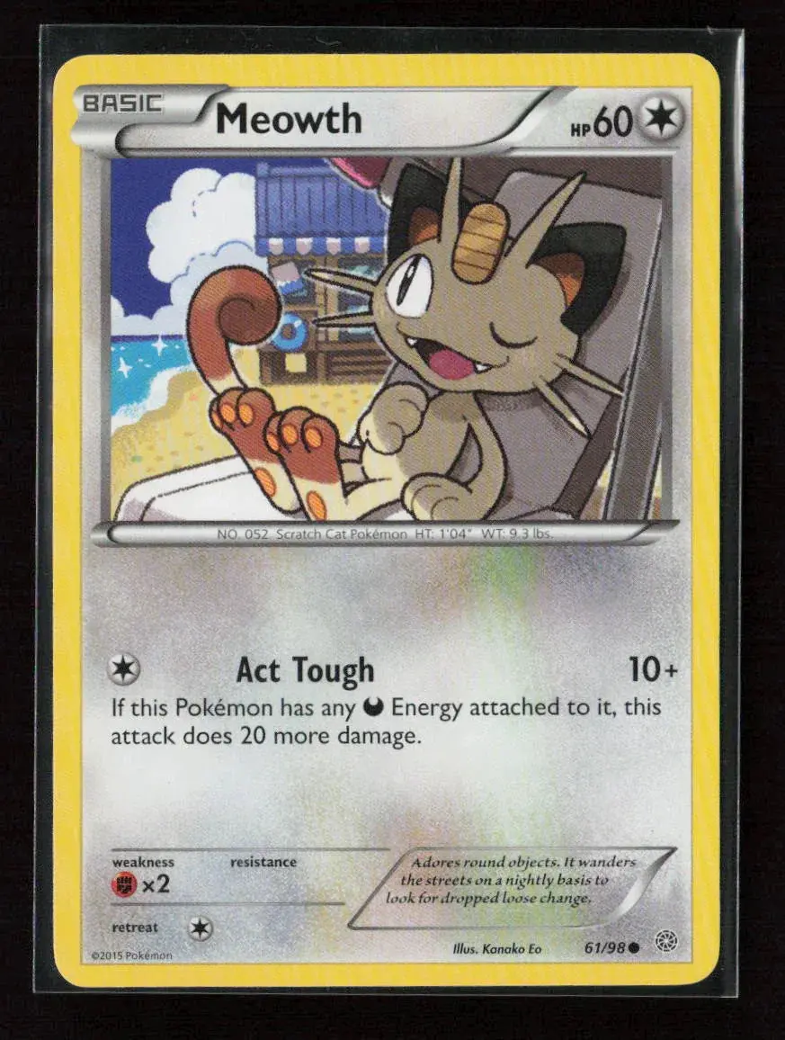 Meowth Common Xy - Ancient Origins 61/98 Lp 1