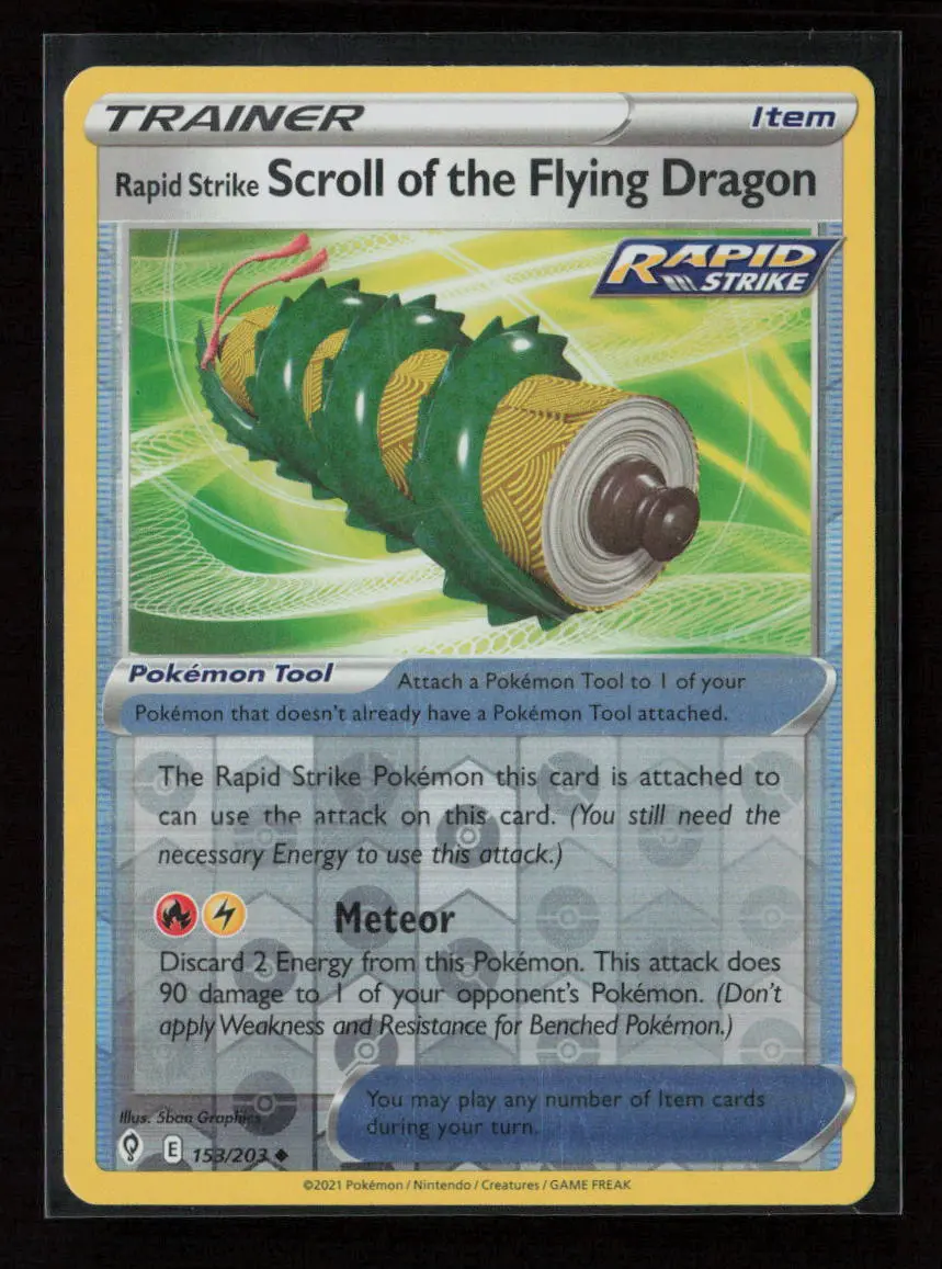 Rapid Strike Scroll Of The Flying Dragon Uncommon Swsh07: Evolving Skies 153/203 Nm 1
