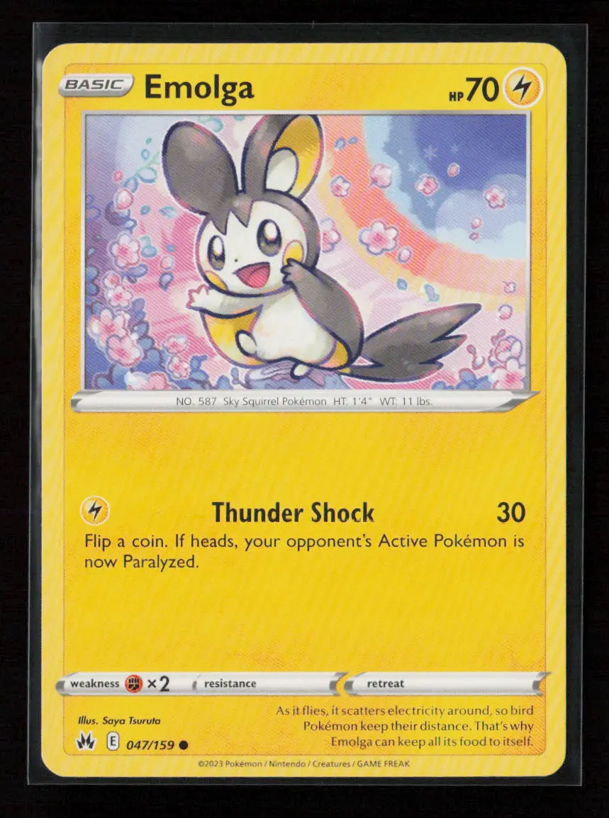 Emolga Common Crown Zenith 047/159 Lp 1