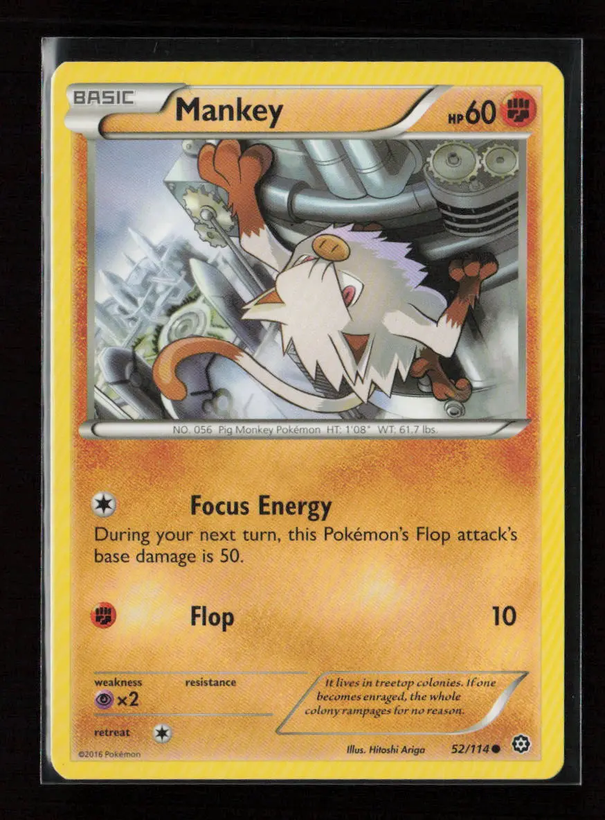 Mankey Common Xy - Steam Siege 52/114 Lp 1