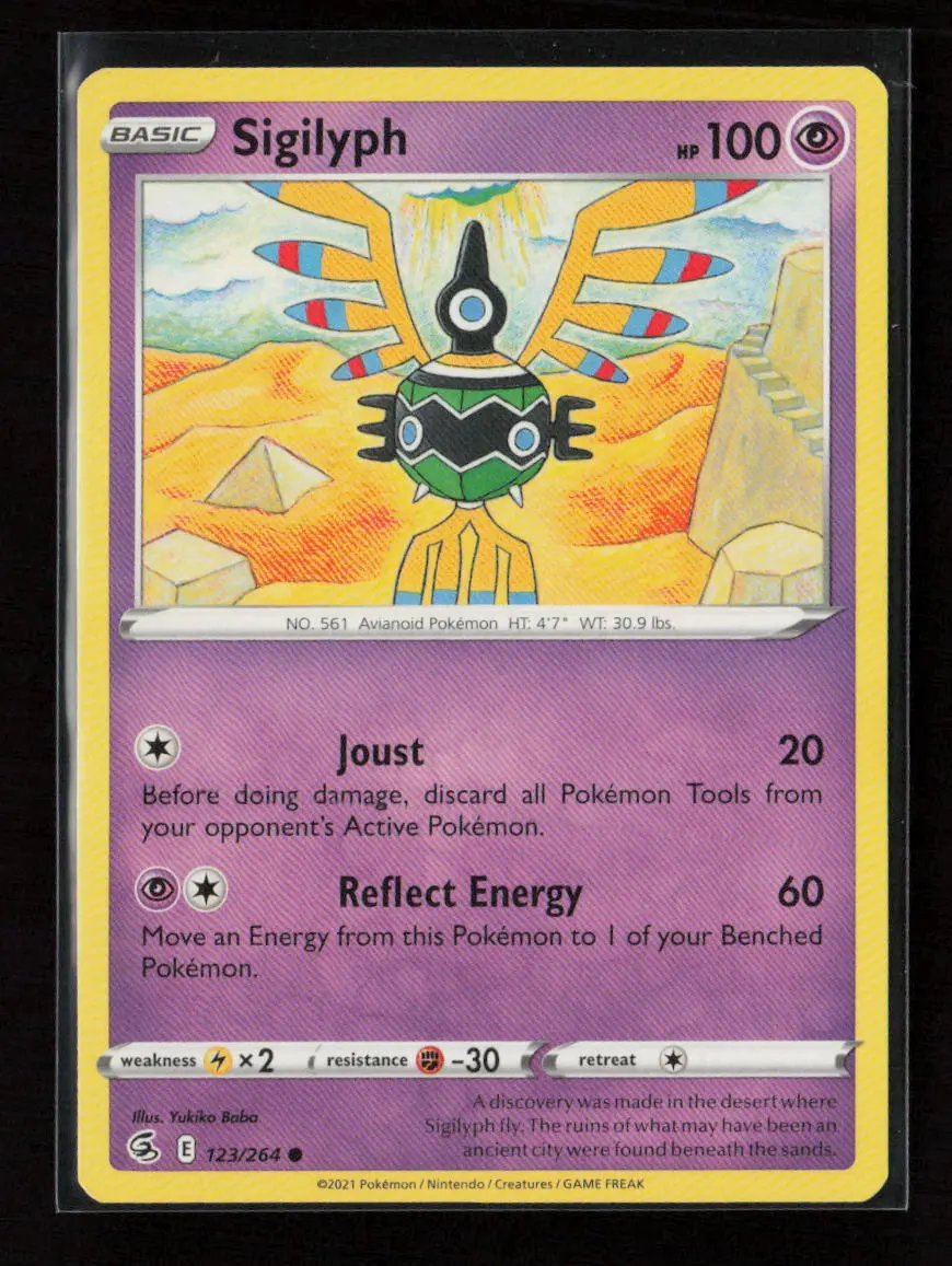 Sigilyph Common Swsh08: Fusion Strike 123/264 Lp 1