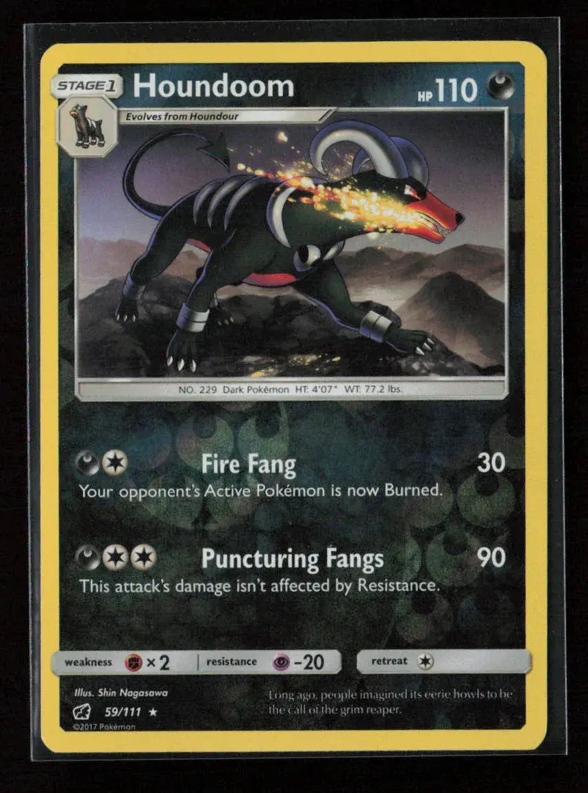 Houndoom Rare Sm - Crimson Invasion 59/111 Lp 1