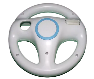 Genuine Nintendo Wii Wii U White Steering Wheel Mario Kart Racing (Pre-Owned) 1