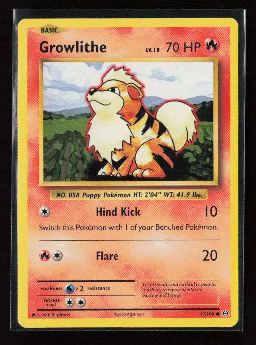 Growlithe Common Xy - Evolutions 17/108 Lp 1