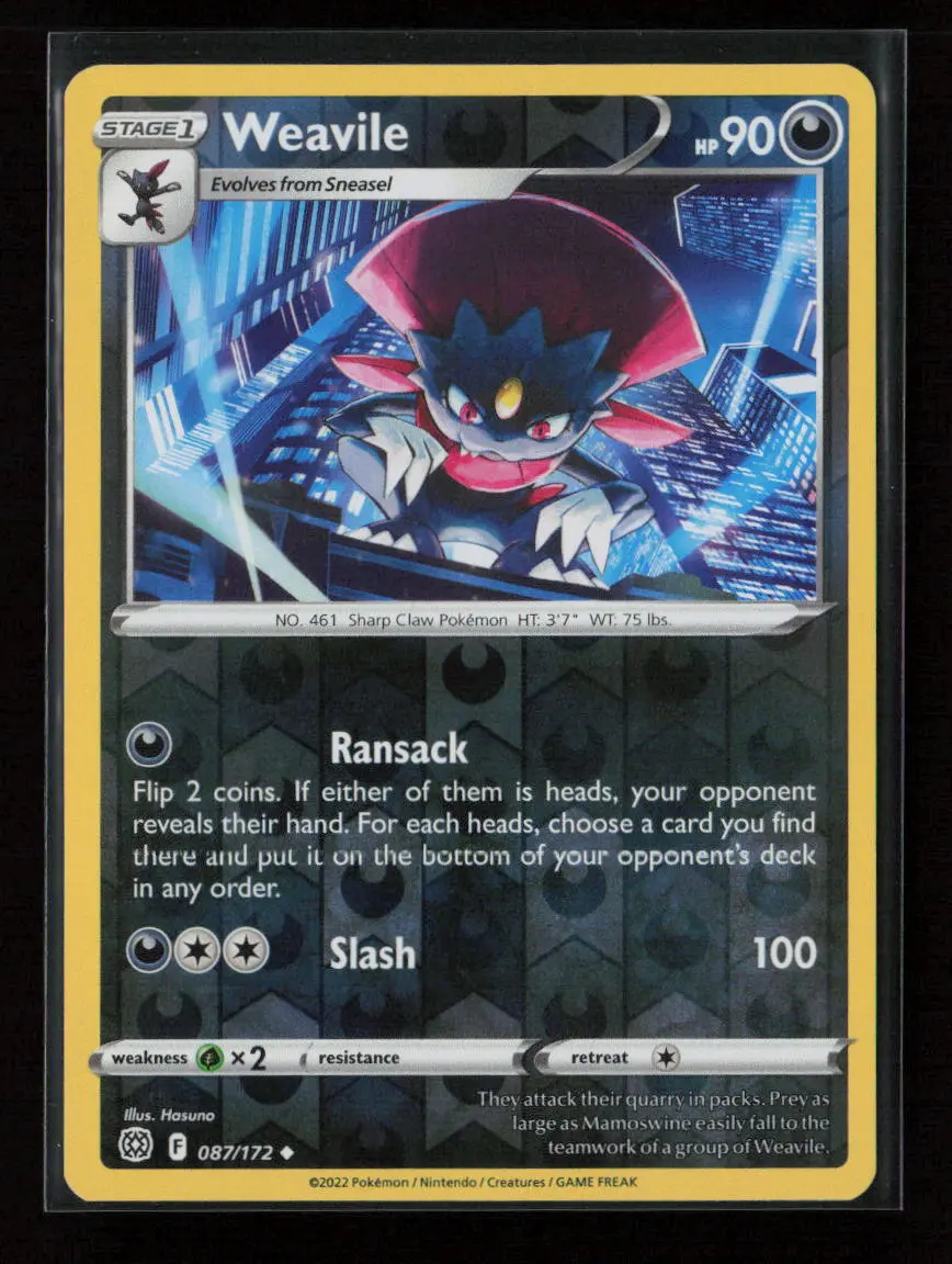 Weavile Uncommon Swsh09: Brilliant Stars 087/172 Lp 1