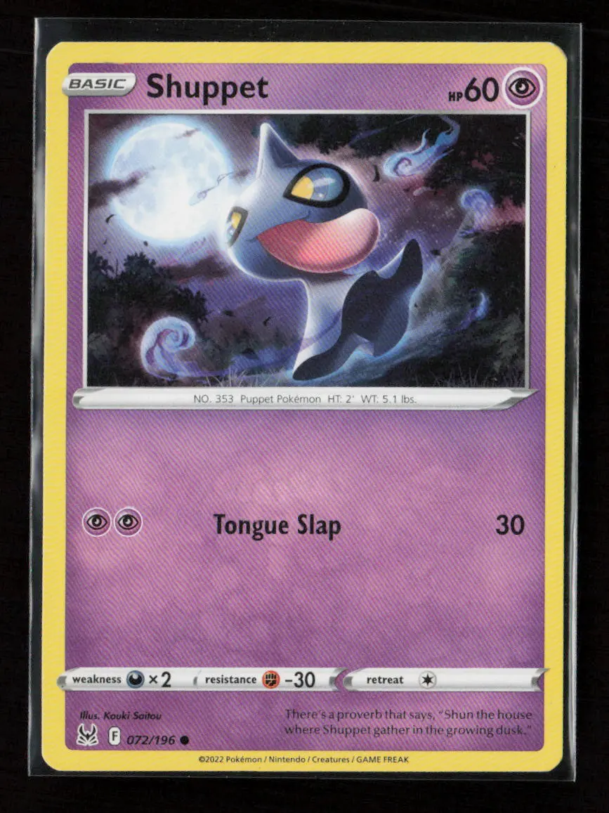 Shuppet Common Swsh11: Lost Origin 072/196 Lp 1