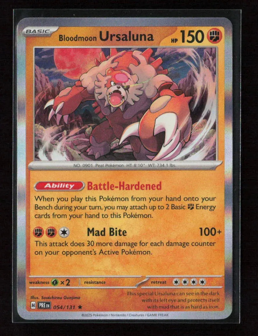 Bloodmoon Ursaluna Rare Sv: Prismatic Evolutions 054/131 Nm 1