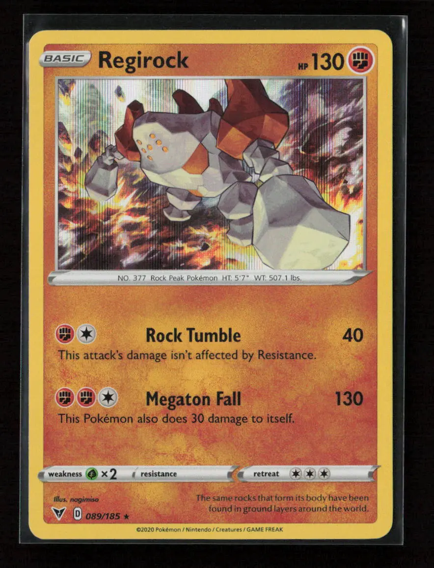 Regirock Holo Rare Swsh04: Vivid Voltage 089/185 Nm 1