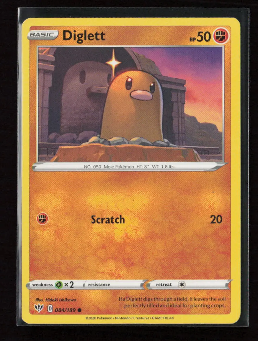 Diglett Common Swsh03: Darkness Ablaze 084/189 Lp 1