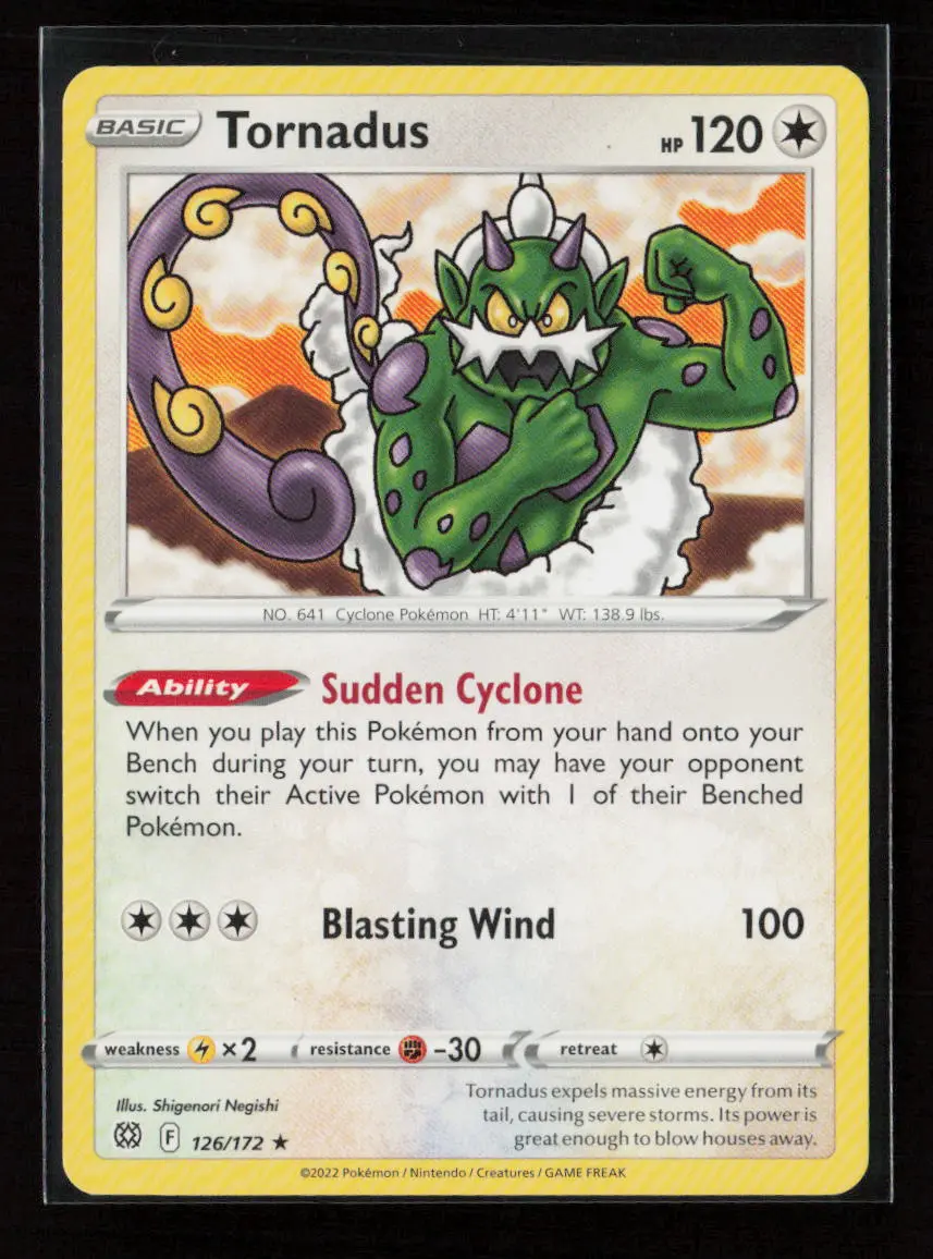 Tornadus Rare Swsh09: Brilliant Stars 126/172 Lp 1