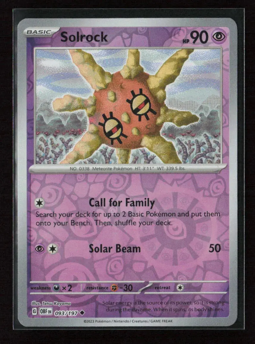Solrock Uncommon Sv03: Obsidian Flames 093/197 Nm 1