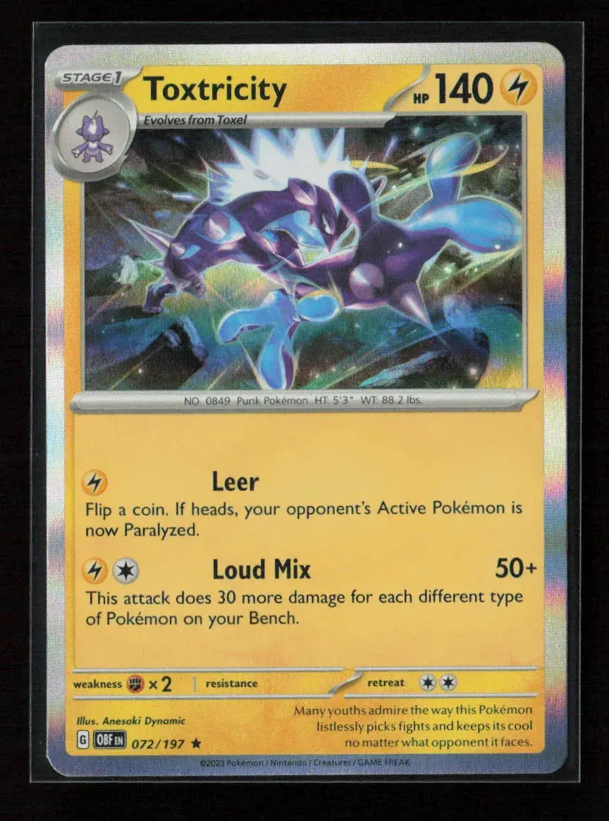 Toxtricity Rare Sv03: Obsidian Flames 072/197 Nm 1
