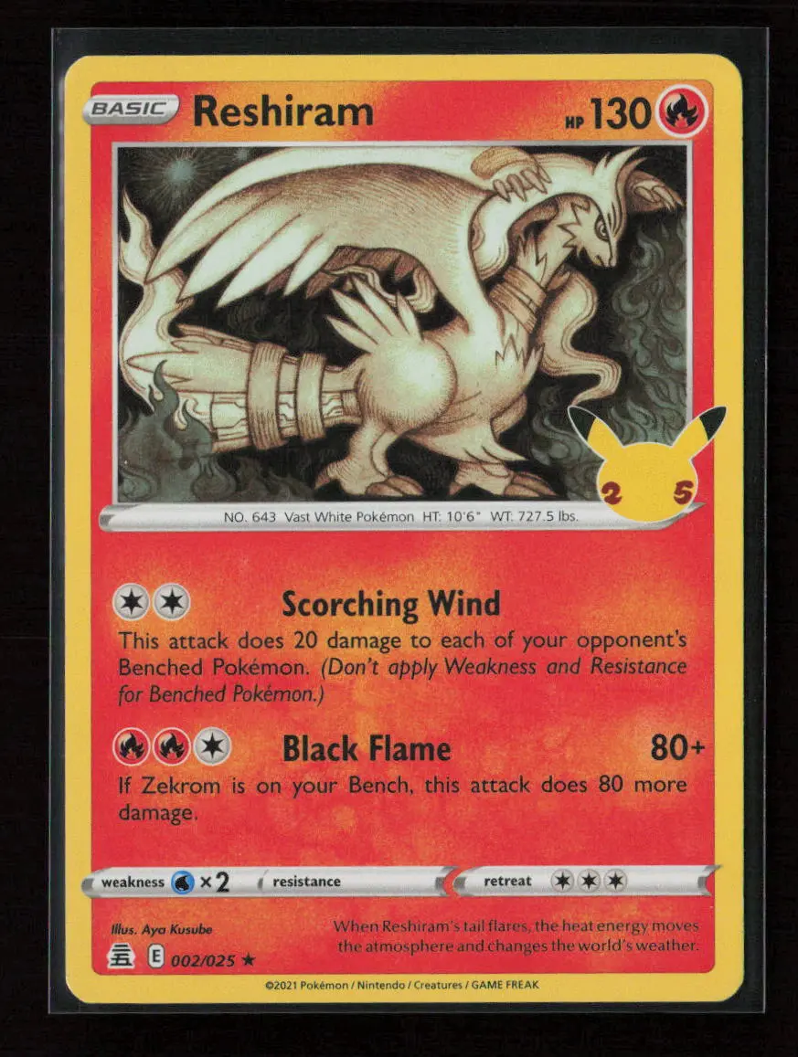 Reshiram Holo Rare Celebrations 002/025 Nm 1