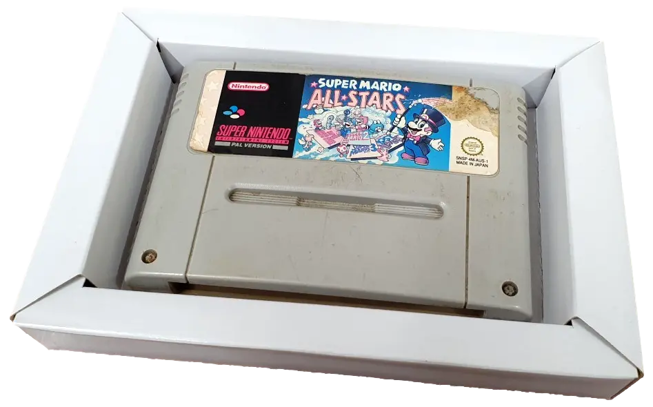 10 X Snes Super Nintendo Game Tray Inserts Glossy White Replacement Insert 1