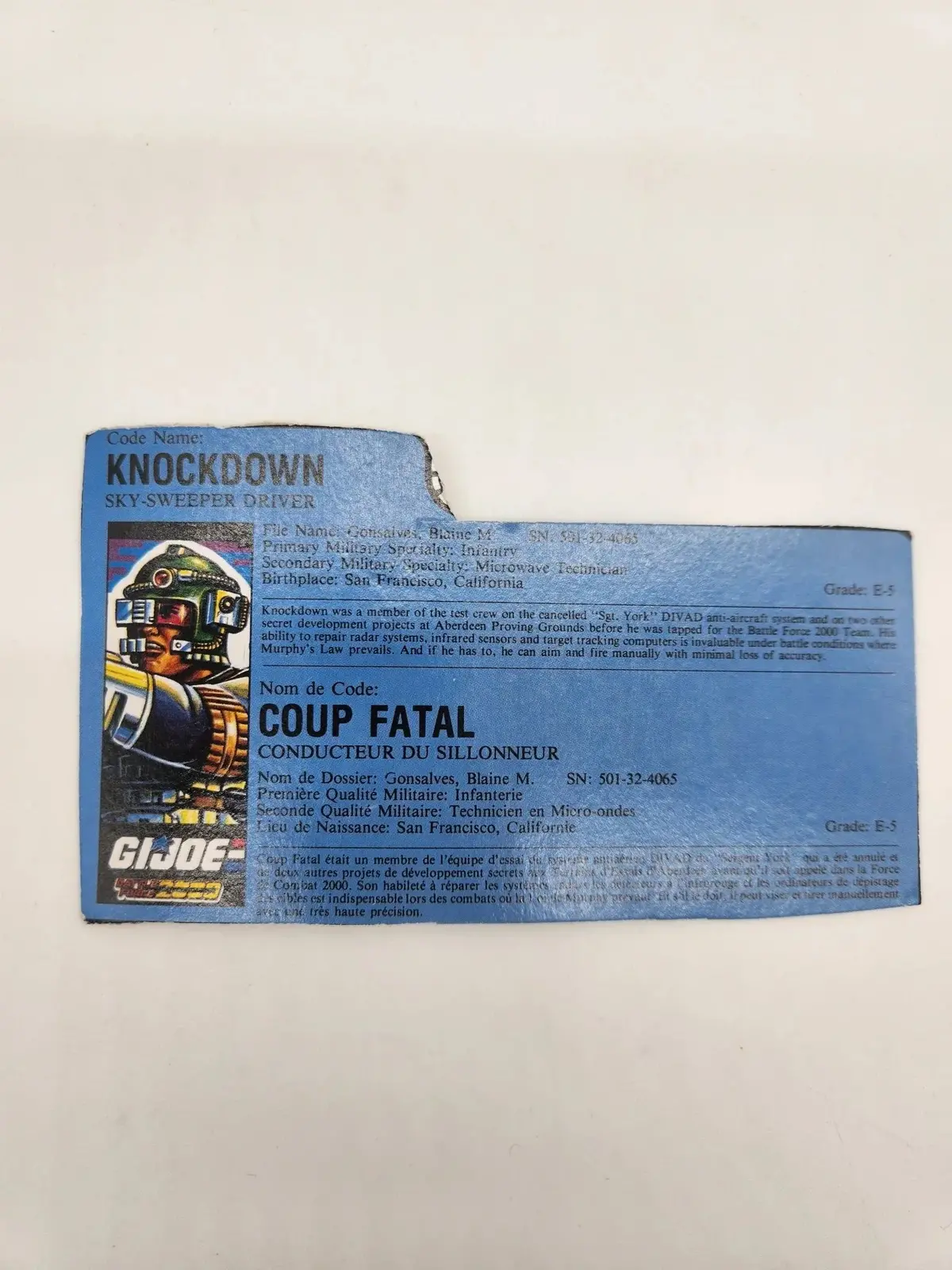 Knockdown File Card 1