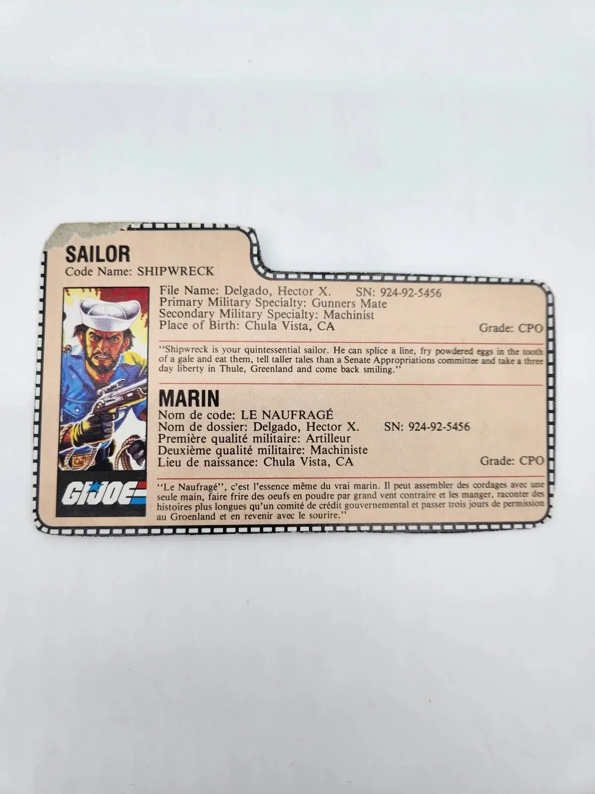 Shipwreck File Card 1
