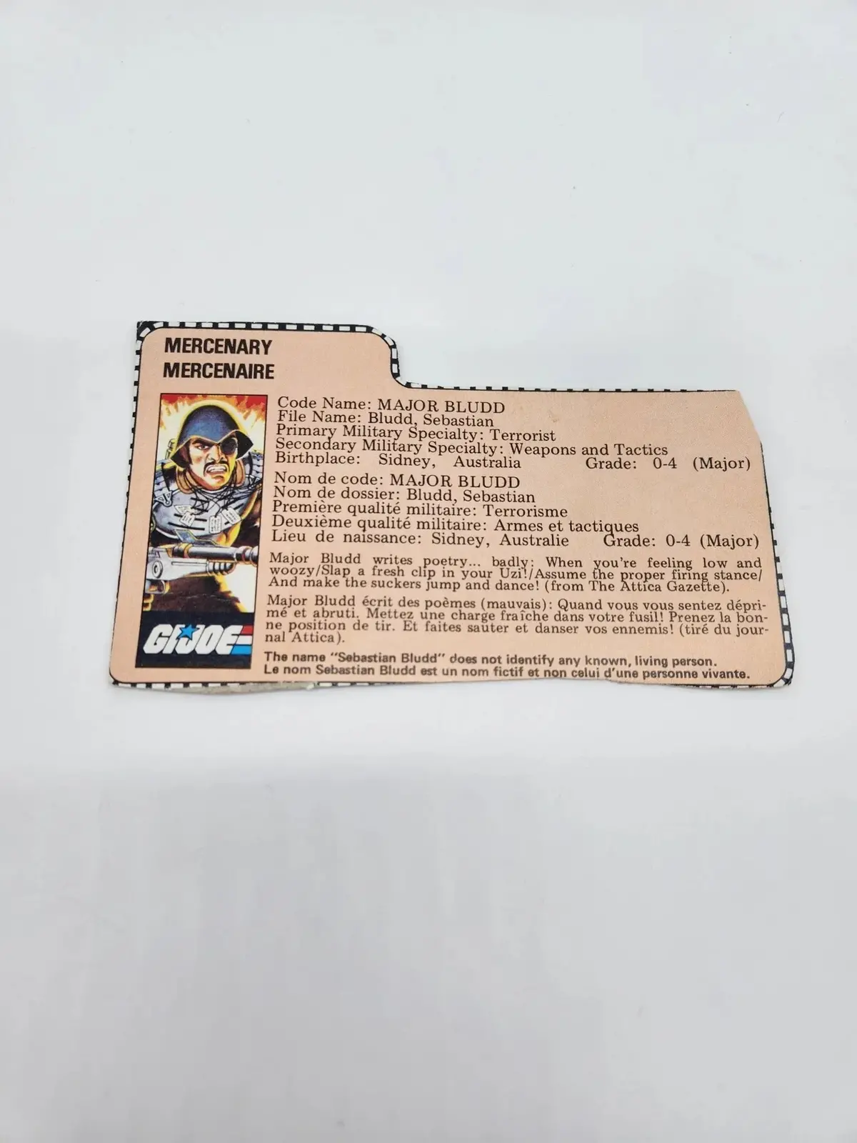 Major Bludd File Card 1