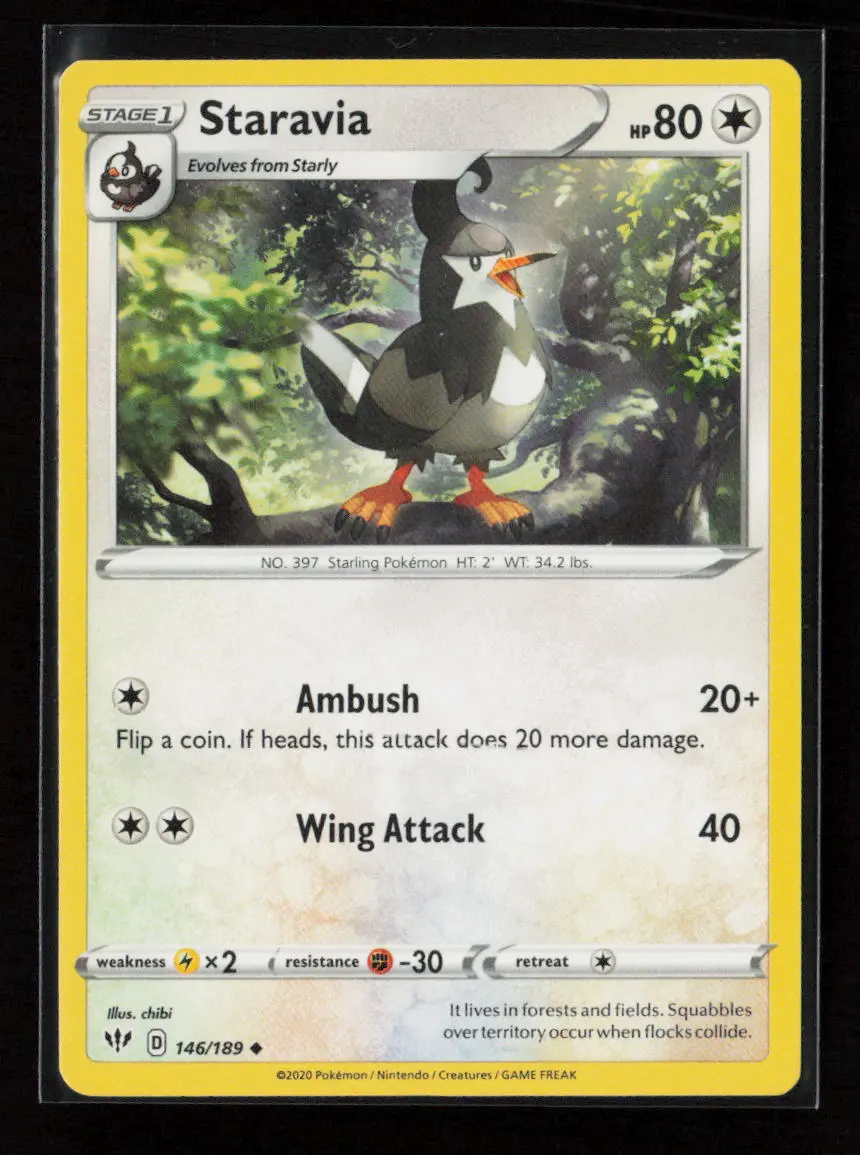 Staravia Uncommon Swsh03: Darkness Ablaze 146/189 Lp 1