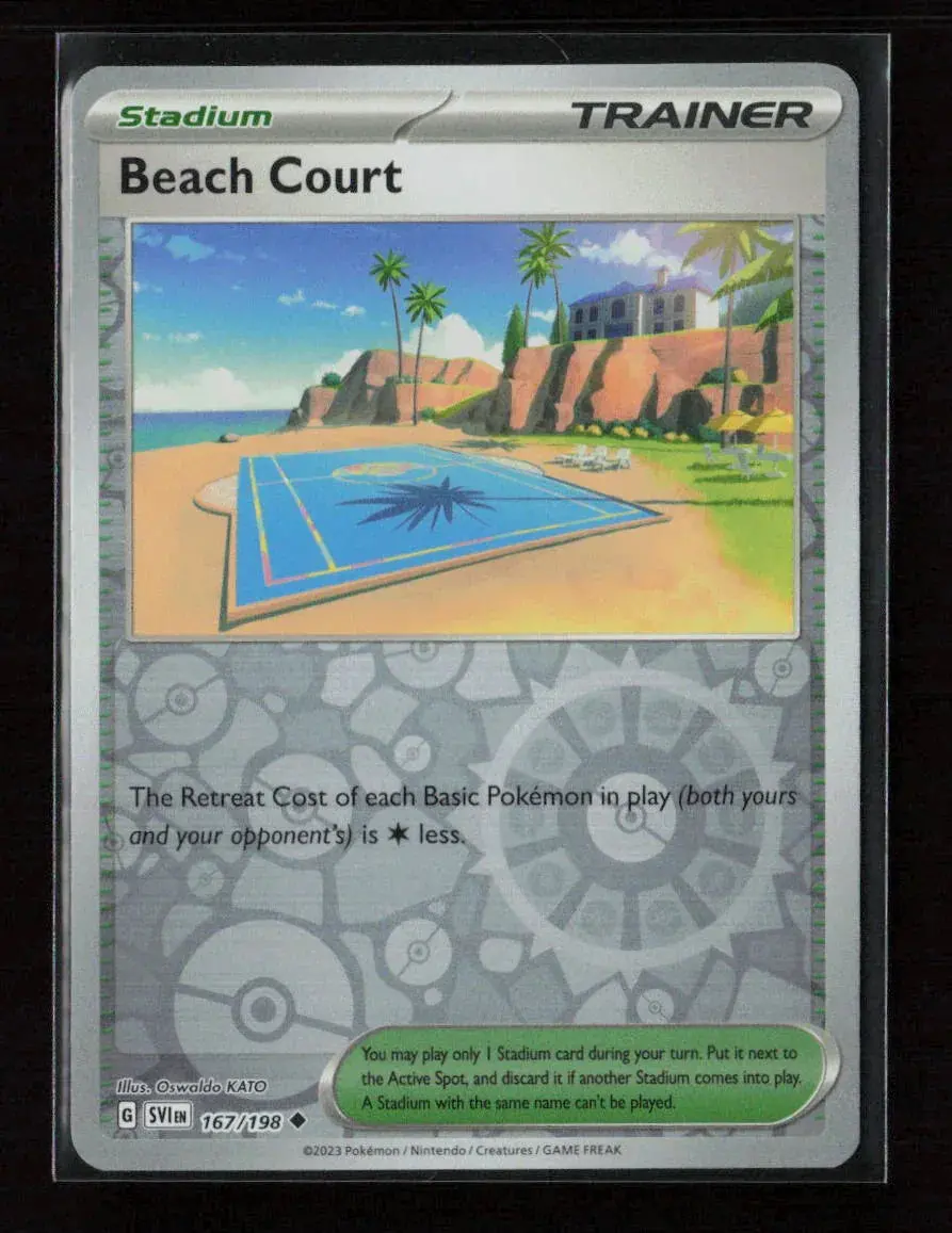 Beach Court Uncommon Sv01: Scarlet & Violet Base Set 167/198 Nm 1