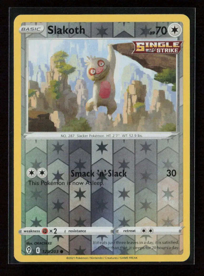 Slakoth Common Swsh07: Evolving Skies 129/203 Lp 1