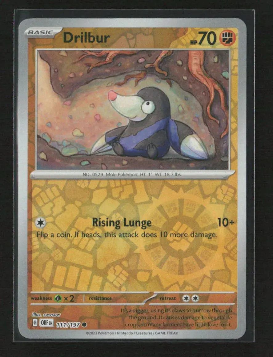 Drilbur Common Sv03: Obsidian Flames 111/197 Nm 1