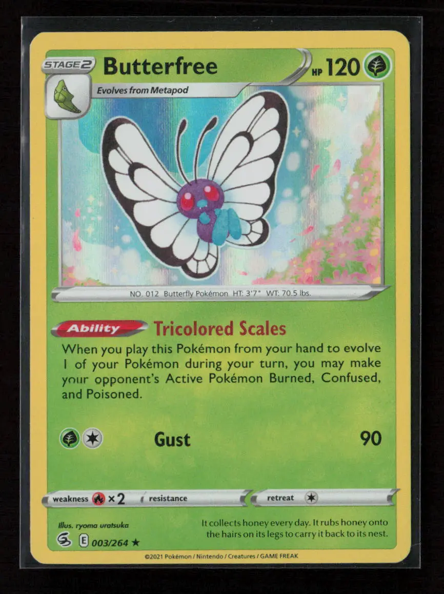 Butterfree Holo Rare Swsh08: Fusion Strike 003/264 Nm 1