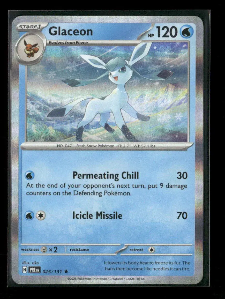 Glaceon Rare Sv: Prismatic Evolutions 025/131 Nm 1