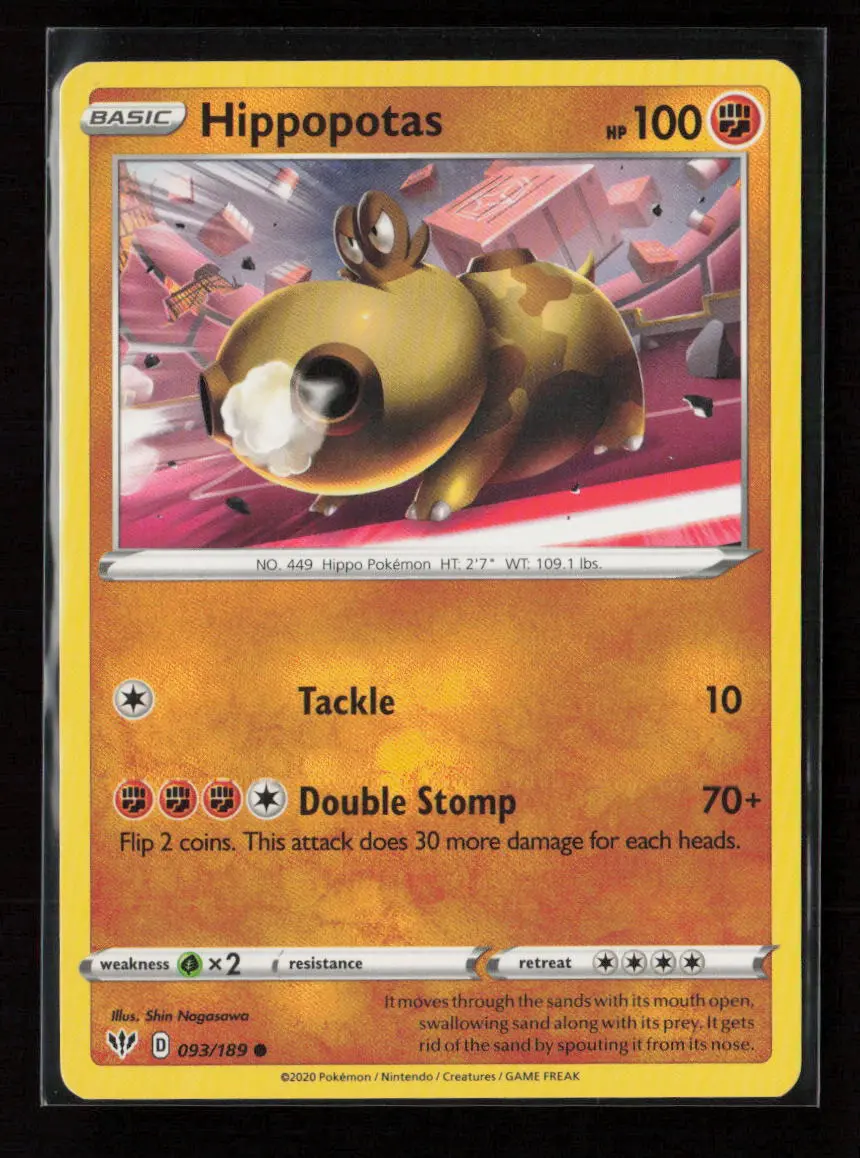 Hippopotas Common Swsh03: Darkness Ablaze 093/189 Lp 1