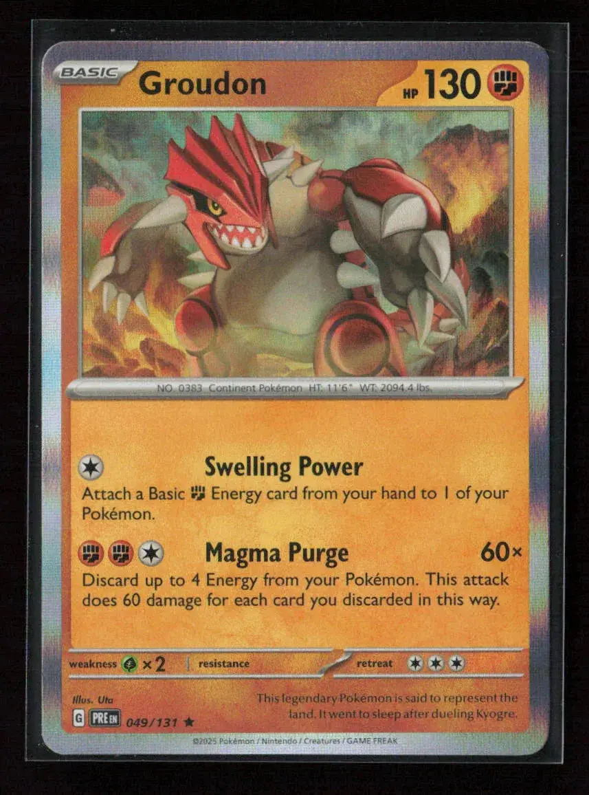 Groudon Rare Sv: Prismatic Evolutions 049/131 Nm 1