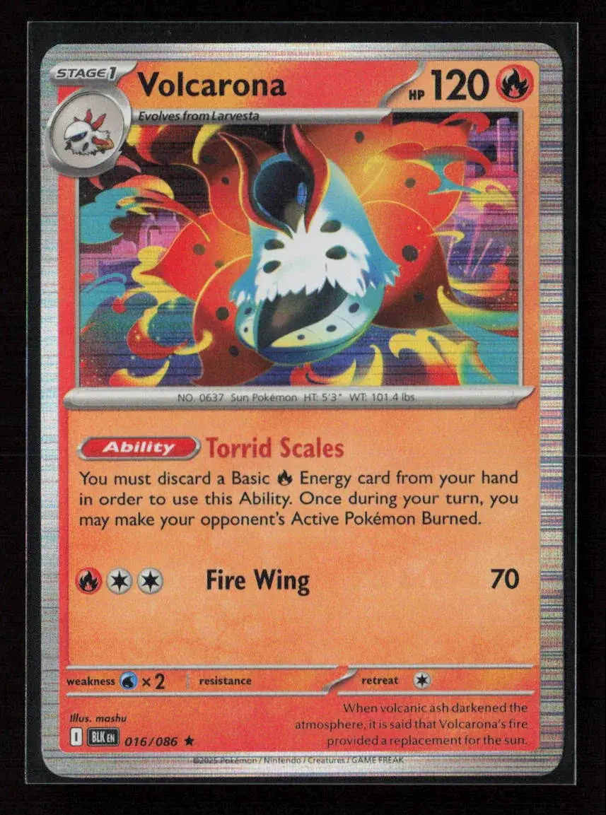 Volcarona Rare Sv: Black Bolt 016/086 Nm 1